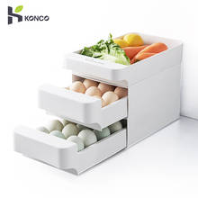 Konco caixa de armazenamento de ovos, tipo gaveta, rack de ovo, exibição, refrigerador, caixa de armazenamento, organizador doméstico 2024 - compre barato