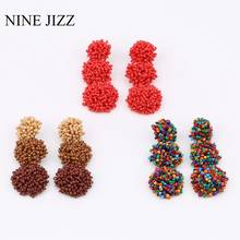 NINEJIZZ Bohemian Geometric  Earrings Ethnic Style Handmade Beads Drop  Earrings Wedding Party  Wholesale Fashion Jewelry 2024 - buy cheap