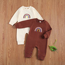 Infant Newborn Baby Girls Boys Rainbow Embroidery Romper Long Sleeve Jumpsuits Casual One Piece Spring Autumn Outfits 2024 - buy cheap