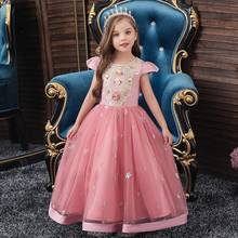 Vestidos de verão para meninas, vestido elegante de princesa de conto de fadas, vestido de festa noturna, vestido de show, desenhos animados, casual, criança, bola 2024 - compre barato