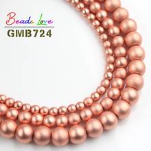 Natural Stone Dull Polish Matte Rose Gold Hematite Stone Round Beads for Jewelry Making Diy Bracelet Necklace 2/3/4/6/8mm 15'' 2024 - buy cheap