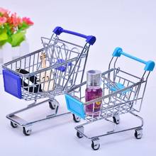 Mini carrinho de compras para supermercado, cesta de armazenamento de carrinho de compras fina para crianças 2024 - compre barato