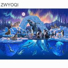 Cuadro de Sealion Wolf con bordado de diamantes, punto de cruz, Sealion, pingüino, mosaico de diamantes, Sealion 2024 - compra barato