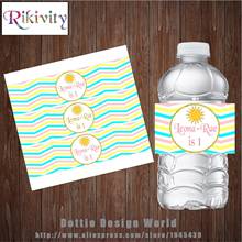 Ribandity adesivo de arco-íris para garrafa de água, 20 peças, etiquetas champanhe, barra de doces, adesivo para chá de bebê, decoração para festa de aniversário 2024 - compre barato