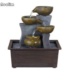 Fuente de agua de la suerte para interiores, Humidificador Feng Shui con adornos pequeños, rueda de paisaje acuático, decoración del hogar, regalos de boda 2024 - compra barato