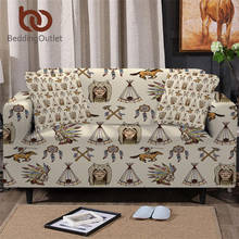 Beddingoutlet sofá capa para sala de estar do vintage tribal slipcover estiramento machados tenda seta funda sofá chieftain capa 3 pçs 2024 - compre barato