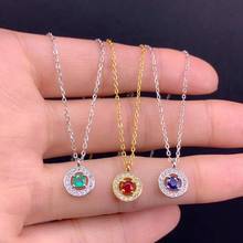 exquisite red ruby necklace real 925 silver women collarbone necklace fine jewelry natural gem girl party gift lucky birthstone 2024 - buy cheap