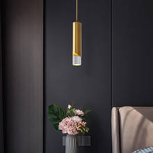 Luminária pendente em led pós-moderno, luminária de suspensão em acrílico, dourada, preta, para quarto, sala de jantar, cozinha 2024 - compre barato