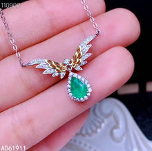 KJJEAXCMY fine jewelry natural Emerald 925 sterling silver women pendant necklace chain support test exquisite 2024 - buy cheap