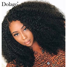 Perucas afro, cabelo humano encaracolado, com renda frontal, 13x4, 250 de densidade em u, brasileiro, 4b e 4c 2024 - compre barato