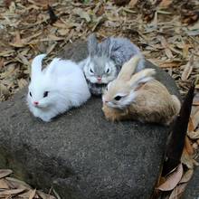 15CM Mini Realistic Cute White Plush Rabbits Fur Lifelike Animal Easter Bunny Simulation Rabbit Toy Model Birthday Gift 2024 - buy cheap