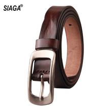 Solid Cow Cowhide Leather Belts Simple Alloy Buckle Metal Soft Belt for Women Actual Picture Showing 22mm Width FCO039 2024 - buy cheap