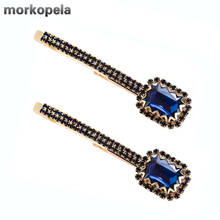 Morkopela Crystal Geometry Hair Clip Fashion Rhinestone Hairpin Banquet Hair Pins Accessories Luxury Hair Jewelry 2024 - buy cheap