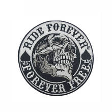 Ride Forever Free Spades Heart Embroidery Patch for Clothing DIY Skull Iron on Badges Applique Garment Vests Jacket Accessories 2024 - buy cheap