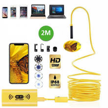2M 5M 10M WIFI Endoscope Camera 8mm Lens HD1200P Hard Wire Wireless Waterproof Inspection Borescope for PC Android IOS Yellow 2024 - buy cheap