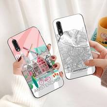 Amsterdam City poster Phone Case Tempered Glass For Huawei P30 P20 P10 lite honor 7A 8X 9 10 mate 20 Pro 2024 - buy cheap