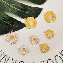 10pcs Enamel Daisy Flower Alloy Charms Pendants Oil Drop Sunflowers Earring Pendants DIY Fashion Jewelry Accessories Gifts YZ796 2024 - buy cheap