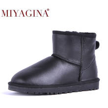 Miyagina 2021 nova moda 100% genuíno couro de pele carneiro botas de neve austrália clássico botas masculinas sapatos de inverno quente para homem 2024 - compre barato