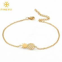 FINE4U B294 Stainless Steel Pineapple Bracelet For Women Minimalist Hawaii Jewelry Accessories 2024 - buy cheap