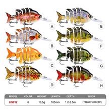 10,5 см 13,5 г рыболовные приманки Мульти составник 6 сегментов воблеры щука рыболовные снасти для рыбалки бас форель Crankbait приманки 2024 - купить недорого