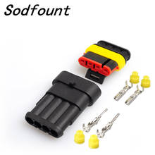 Wholesale 5 Sets NEW Car Auto 4 Pin Way Sealed Waterproof Electrical Wire Connector Plug Set 2024 - buy cheap