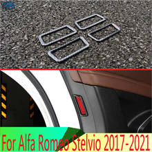 Acessórios de carro para alfa romeo stelvio 2017 2018, acessório de fibra de carbono com moldura para porta frontal e traseira 2024 - compre barato