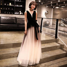 Vestido de noche largo negro con espalda descubierta para mujer, vestido noble, pequeño, falda China a la moda 2024 - compra barato