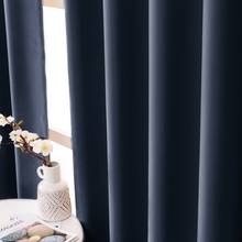 Modern Blackout Curtains for Living room Bedroom Curtains for Window Drapes Deep Blue Finished Blackout Curtains 1 panel blinds 2024 - buy cheap