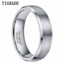 TIGRADE 6mm 8mm Mens Silver Color Tungsten Carbide Ring Brushed Polished Wedding Rings Women Engagement Band Famale bague homme 2024 - buy cheap