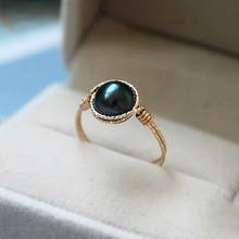 14K Gold Filled Natural black Pearl Rings Knuckle Rings Boho Jewelry Mujer Bague Femme Handmade Minimalism Rings for Wome 2024 - buy cheap