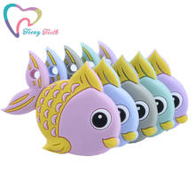 1 PC BPA Free Baby Silicone Fish Teethers Toddle Teething Toys Cute Animal Baby Teether Silicone Necklace Food Grade Silicone 2024 - buy cheap