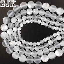 Austria Crystal Beads Matte Labradorite Frost Silvery White MoonStone Round Beads 6 8 10 12MM Diy Handmade Jewelry Making 2024 - buy cheap
