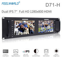 Feelworld-Monitor de D71-H Dual, pantalla de 7 pulgadas, 3RU IPS, 1280x800, HDMI, LCD, montaje en estante, portátil, 2 pantallas, transmisión 2024 - compra barato