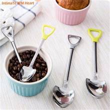 Cuchara de acero inoxidable con forma de pala, tenedor para café, helado, sopa, miel, mango, accesorios de cocina, 1 unidad, envío directo 2024 - compra barato