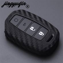 Jingyuqin-cubierta de mando a distancia inteligente para coche, funda de llave de coche de carbono con 3/4 botones, para Hyundai Palisade Grandeur Azera Elantra GT Kona Santa Fe 2024 - compra barato