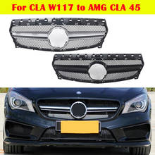 Car styling Middle grille 2013-2019 front diamond grille refit to CLA 45 AMG style For Mercedes-Benz CLA class W117 2024 - buy cheap
