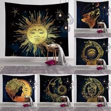 Tarots de pared psicodélicos, tapiz de sol y luna, adivinación, Altar, Tarots, mantel 2024 - compra barato
