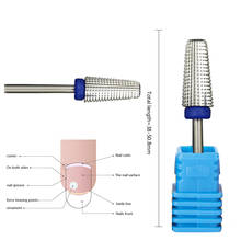 Broca de carburo azul medio 5 en 1 para uñas, brocas cónicas, cortador de fresado para manicura, accesorios para uñas de Gel 2024 - compra barato