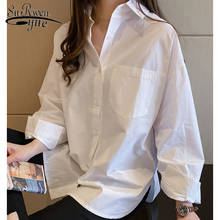 womens tops and blouses solid white blouse blusas mujer de moda 2021 long sleeve 4XL plus size women shirts clothes 7312 50 2024 - buy cheap