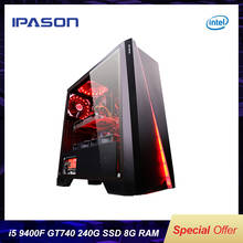 IPASON gaming PC Intel i5 8400 upgrade 9400F/GT740 LOL Gaming/Office Desktops Internet Assembled Computer PC full set machine 2024 - купить недорого