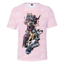 Camiseta de JOJO en 3D para hombres y mujeres, camisa Harajuku, moda, Tops informales de manga corta rosa, XXS-4XL 2024 - compra barato