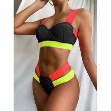 Biquíni push up de cintura alta, traje de banho feminino, estilo brasileiro 2024 - compre barato