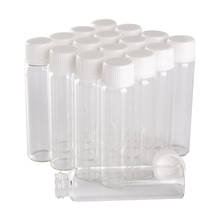 wholesale 100 pieces 6ml 16*60mm Transparent Glass Bottles with White Plastic Caps Mini Glass Bottles Tiny Jars Vials 2024 - buy cheap