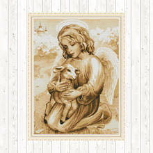Angel and Lamb Cross Stitch Kit Aida,Sets for Embroidery Kits DMC 14CT 11CT Counted Printed on Canvan DIY Hand Crafts Needlework 2024 - buy cheap