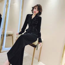 Women 2021 Autumn Winter Elegant Wide Leg Jumpsuits Female Solid Color Rompers Office Wear Playsuits Long Pants Overalls A424 2024 - buy cheap