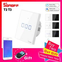 Sonoff-Interruptor de pared inteligente T2 T3 para el hogar, dispositivo de luz táctil con Wifi, con aplicación eWelink 433 RF, funciona con Alexa y Google Home 2024 - compra barato