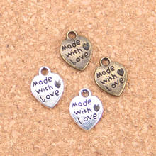 180pcs Charms heart made with love 10mm Antique Pendants,Vintage Tibetan Silver Jewelry,DIY for bracelet necklace 2024 - buy cheap