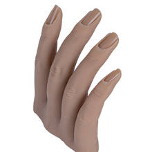 Mão de silicone para manicure, mão artificial móvel para treinamento de unhas, equipamento flexível para manicure 2024 - compre barato