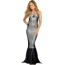 Disfraz de princesa Ariel para mujer adulta, traje Sexy de lujo con lentejuelas, cola de sirena, para carnaval 2024 - compra barato