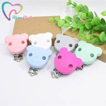 1 PC BPA Free Bear Head Shape Silicone Baby Pacifier Dummy Teether Chain Holder Soother Nursing Toy Accessories Pacifier Clips 2024 - buy cheap